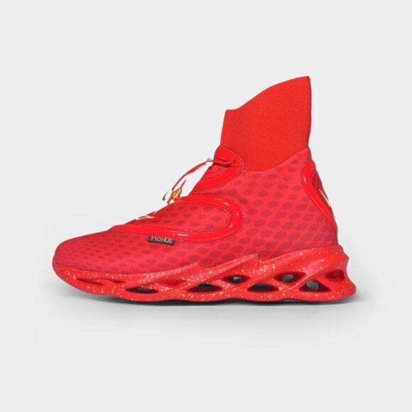 RETIRED COLLECTIBLE WOMENS LUXE CUSHIONED HIGH TOPS ALL RED - Picture 1 of 1